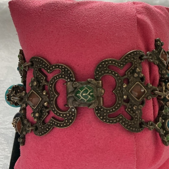 Sweet Romance Green and Turquoise Bracelet - Picture 3 of 4